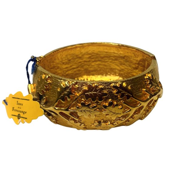 Ines de la Fressange Gold Leaf Cuff Bracelet - Picture 1 of 5